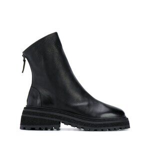 Marsell Wedge Sole Ankle Boots 37 7 Womens Black Leather $995